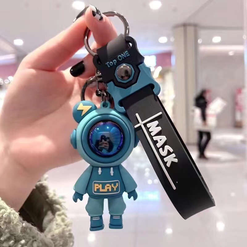 Lightning Bear Keychain Cute Cartoon Couple Doll Pendant Cars and Bags Key Ring Pendants Small Gift Wholesale