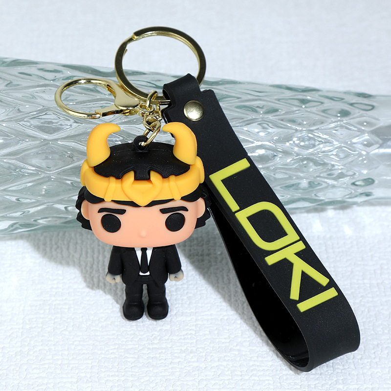 Cartoon Marvel Loki Silicone Doll Keychain Pendant Loki King Character Doll and Bag Car Small Ornaments