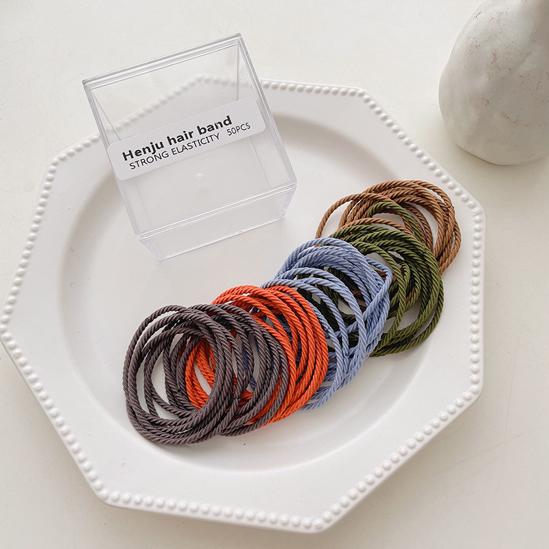 Summer New Style Milk Coffee Color Hair Band Seamless Not Hurt Hair Rubber Band Tie Ponytail Hair String Korean Style Temperament Headband Hair Accessories