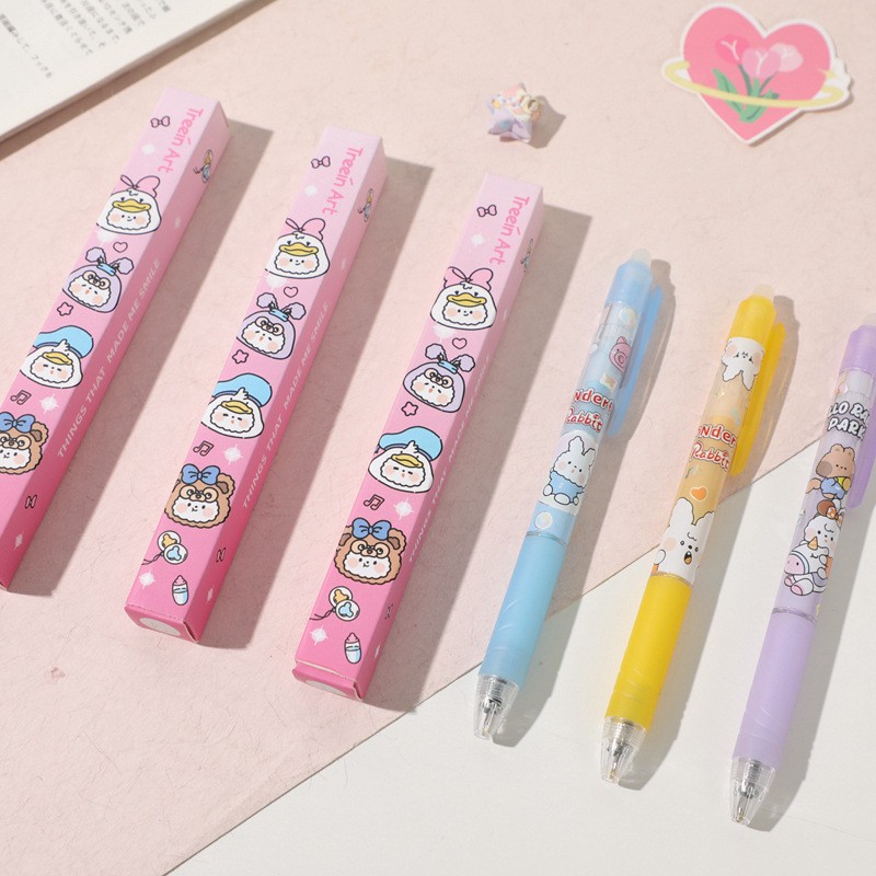 青壹坊 现货mochi兔团子519按动中性笔盲盒ca01585黑色0.5mm整盒