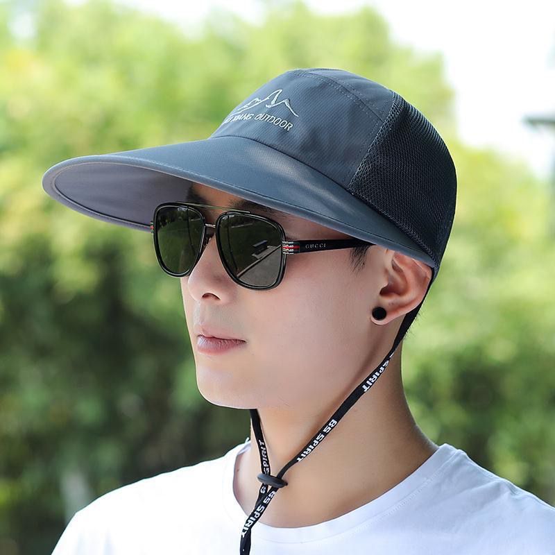 帽子男夏天棒球帽遮阳帽子男士户外防晒网眼太阳帽防紫外线鸭舌帽