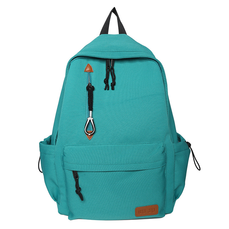 2022 New Korean Style Simple Junior High School Male and Female Students Large Capacity Solid Color Leisure Schoolbag Outdoor Backpack