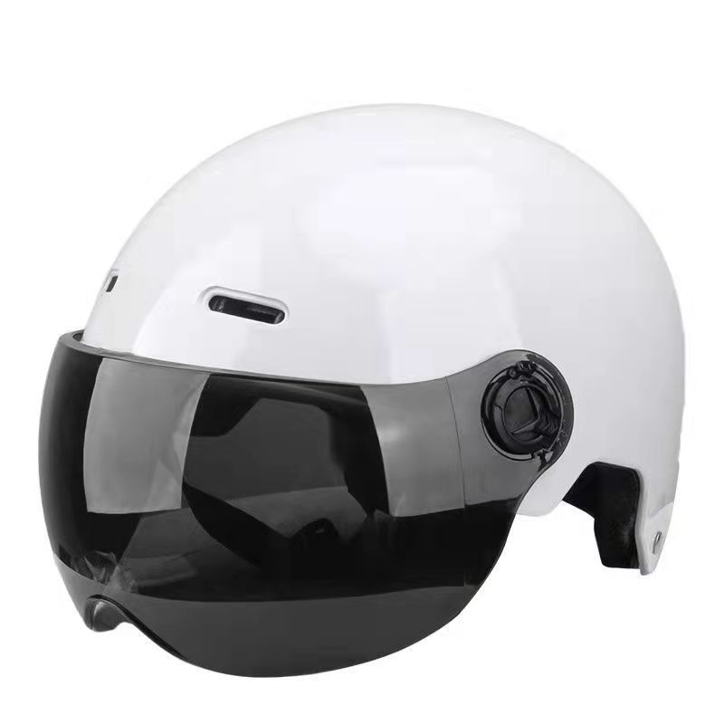 Four Seasons 3c Certified Electric Motorcycle Battery Helmet Frosted Men and Women Gray Light Sun Protection Summer Cute