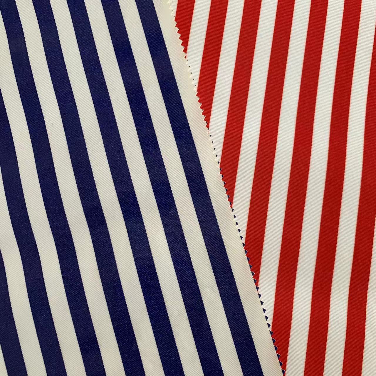 厂家直供3/1斜纹全棉16s*12s条纹印花pvc围裙桌布面料 功能性面料