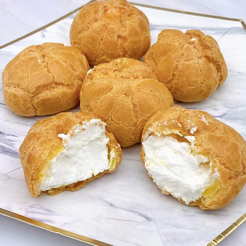 泡芙奶油爆浆早餐蛋糕西式面包糕点休闲零食小吃即食点心整箱批发