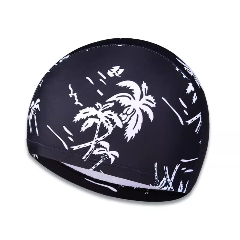 Jiehu Printed Cloth Swimming Cap Quick-Drying Breathable Fashion Adult Men and Women Adult Cloth Cap Swimming Cap Factory Wholesale Printing