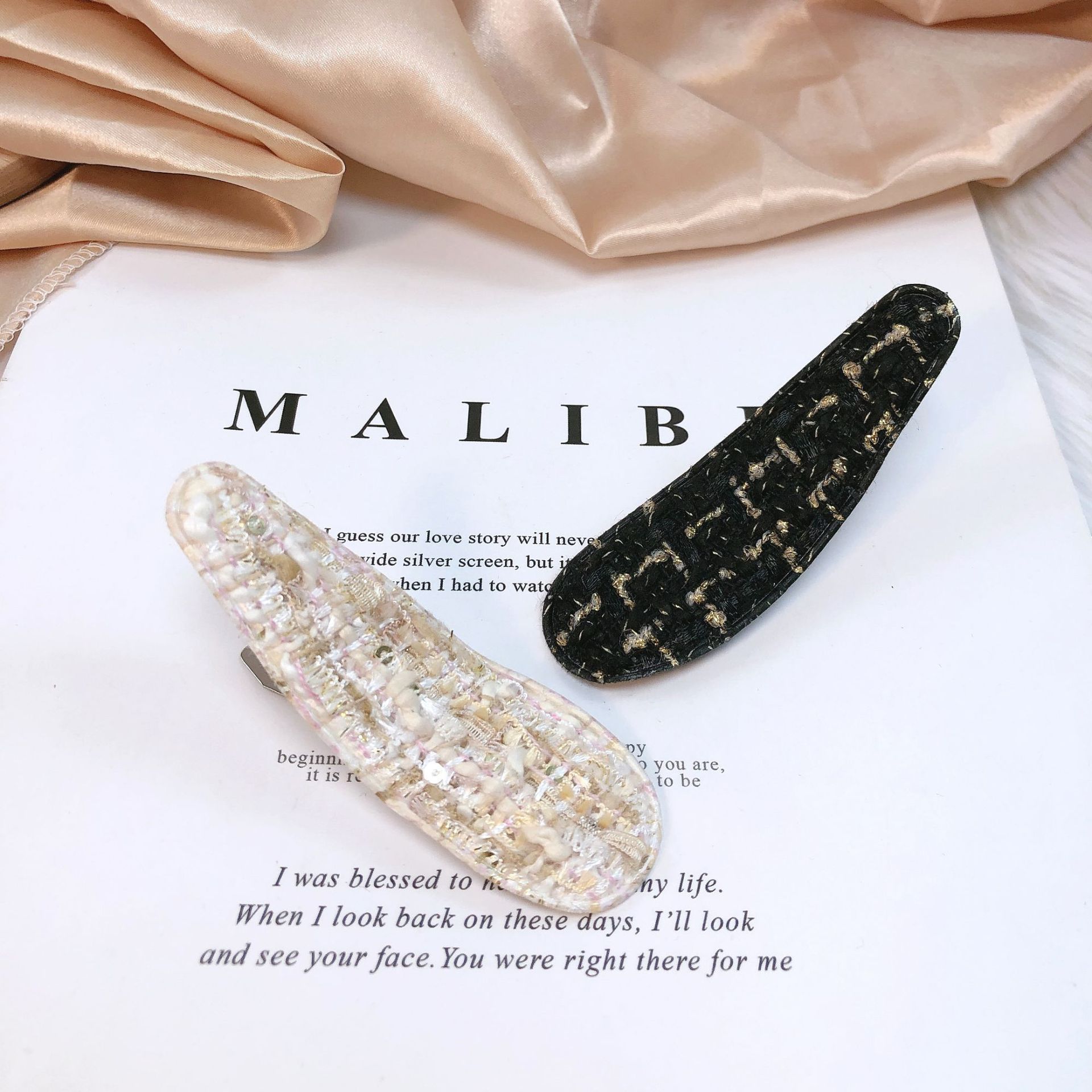 可爱韩版网红ins甜美小香风粗花刘海发夹边夹后脑勺bb夹少女头饰