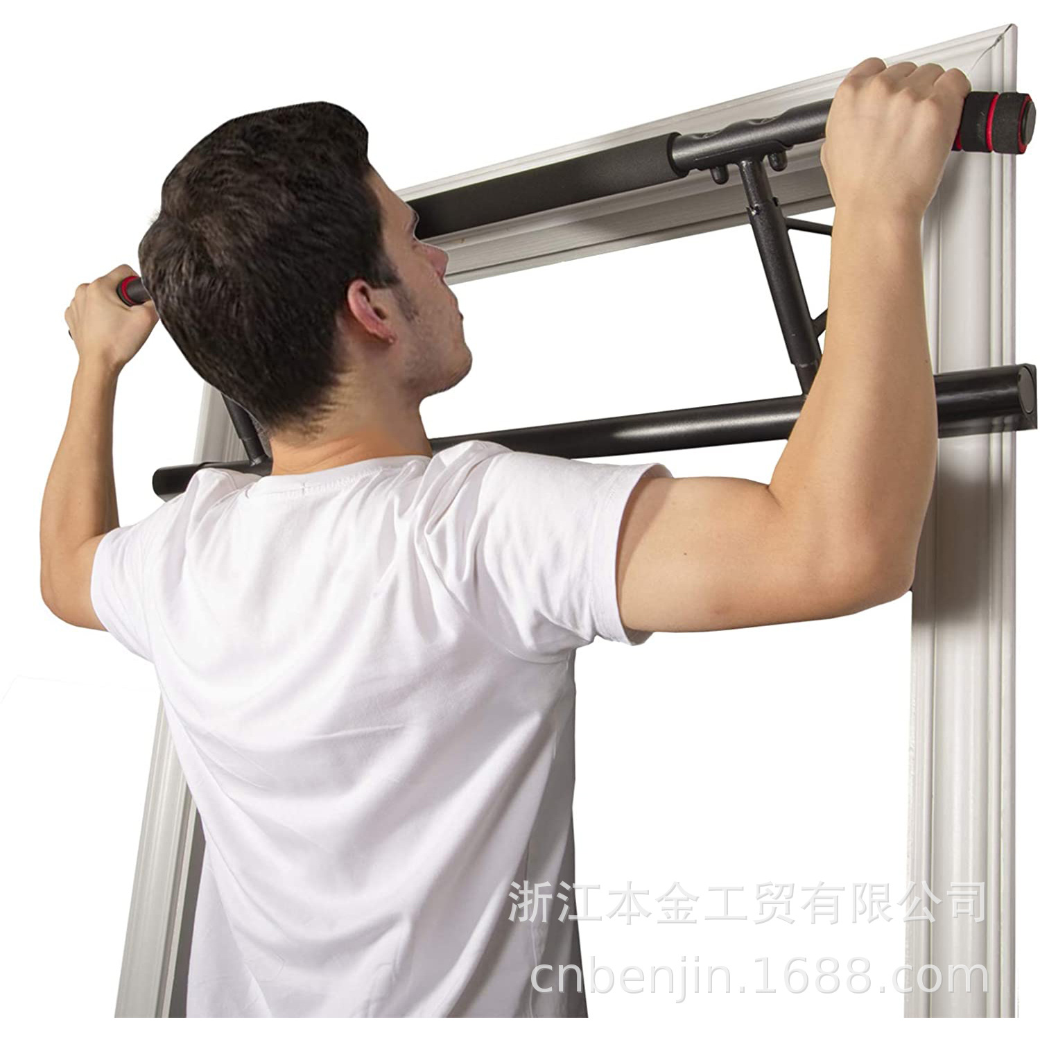 门上健身器引体向上俯卧撑架门上单杠 门框训练器歪把挂钩款腹肌
