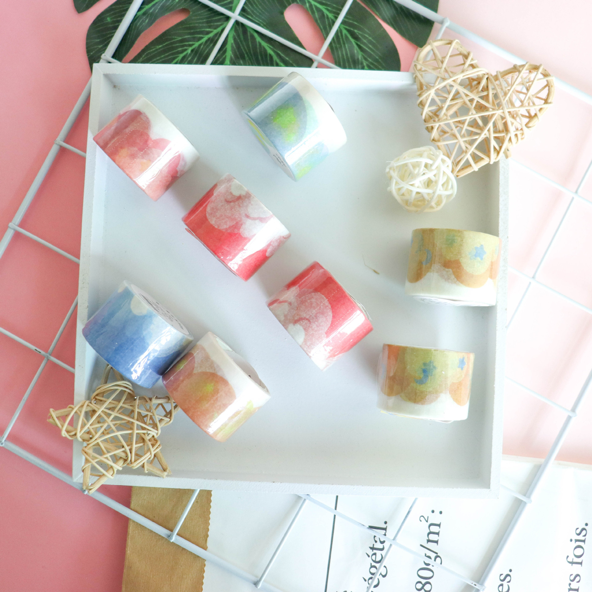 卡通云朵系列和纸胶带贴纸可爱手工装饰手帐胶带少女心彩色胶布纸