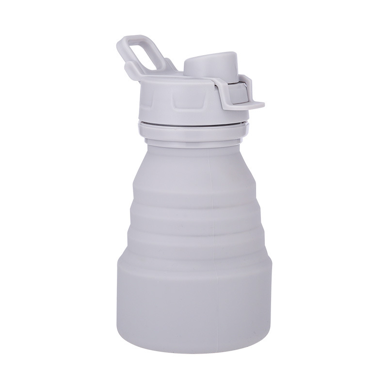 2022 New Silicone Folding Sports Bottle Cross-Border Outdoor Retractable Children Big Belly Drinking Cup Gift Cup