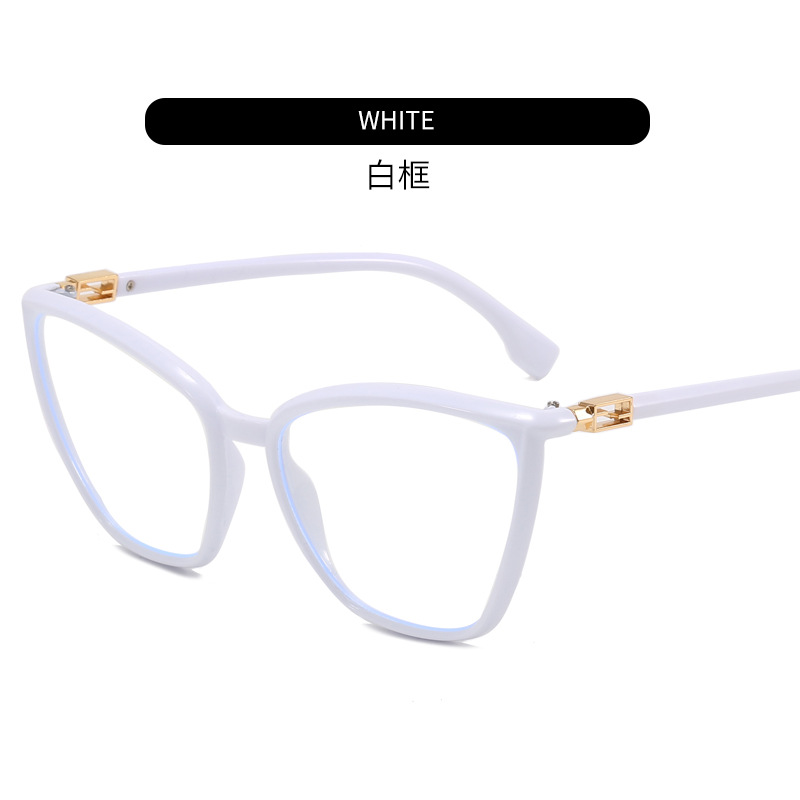 New Fashion Face Repair Large Frame Anti Blue-Ray Glasses Frame  Simple Hollow Metal Optical Glasses Glasses Wholesale