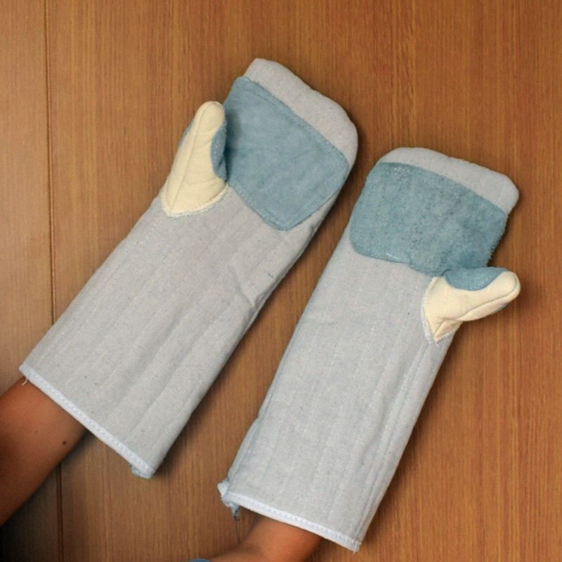 帆布手闷子微波炉烤箱烤炉防烫加厚加长烘培耐高温500度工业手套