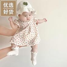 婴幼儿洋气小裙子夏天两岁宝宝套装夏季女童外搭连衣裙薄款公主新