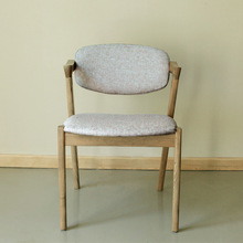 定制定制 北欧风格餐椅实木椅软包靠背椅餐厅水曲柳Z椅靠背布艺餐