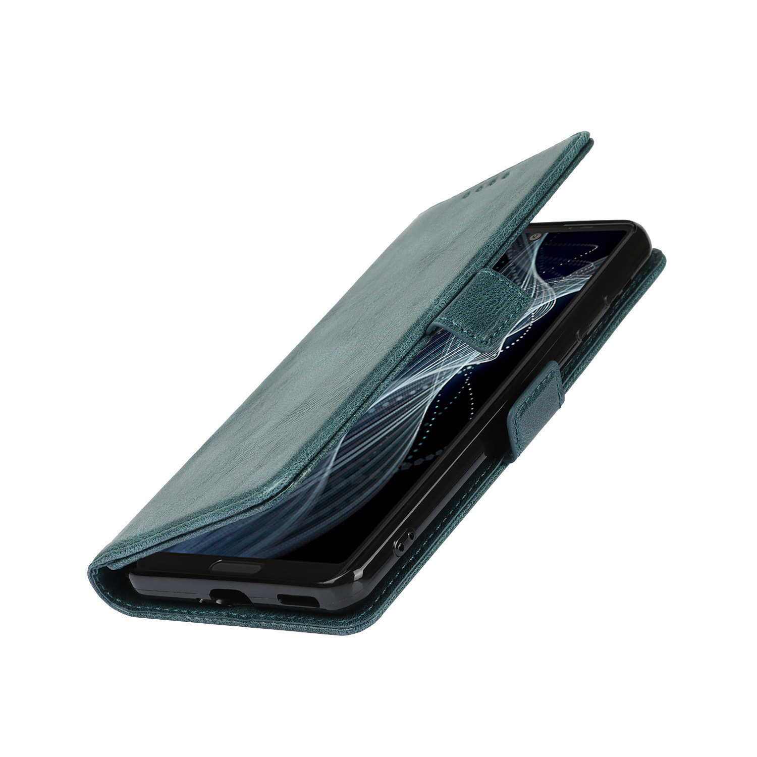 aquos sense 4 中扣复古双折边翻盖皮