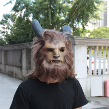 美女与野兽真人面具动物mask狮子王子面罩搞怪恐怖万圣节舞会道具