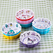 密胺仿瓷餐具 卡通儿童碗 创意猫头碗 花边碗 防摔防烫宝宝造型碗