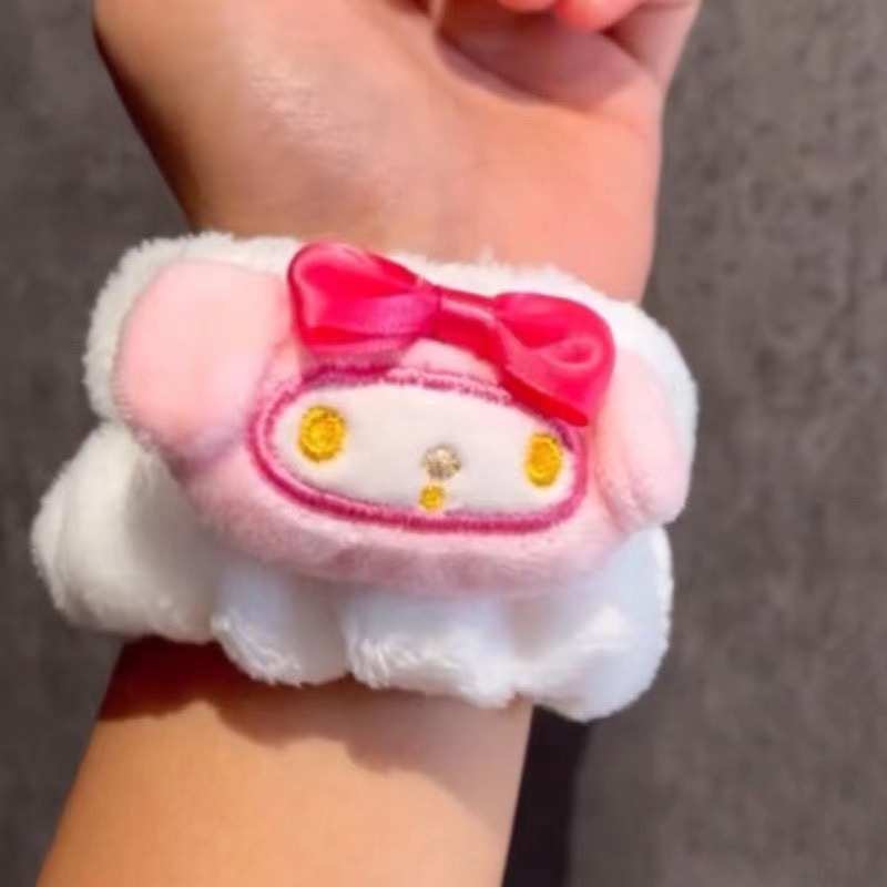 Cartoon Puppy Plush Face Washing Wrist Strap Waterproof to Cuff Keep Dry Artifact Wash Sports Hair Band Cute Hair Accessories
