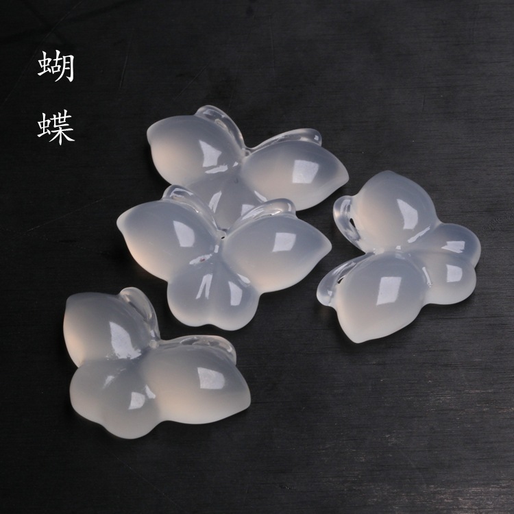 20x28mm天然雨丝玛瑙蝴蝶吊坠 diy项链璎珞配饰-阿里巴巴