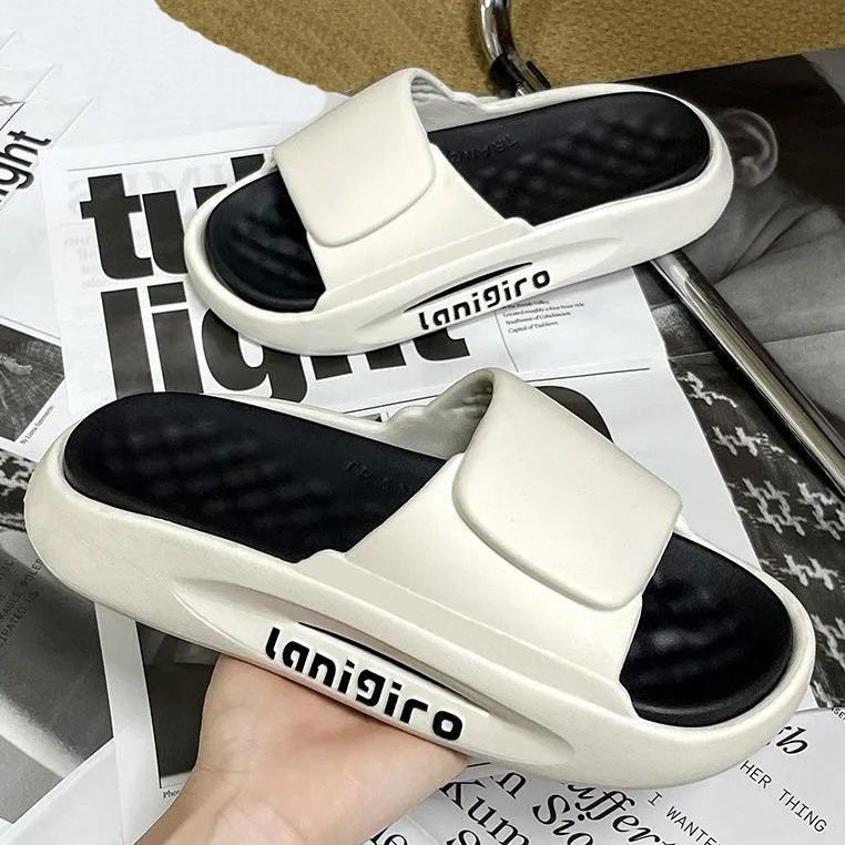 Platform Slippers Men's Home Summer New Style Shit Feeling Bathroom Slippers Couple Student Outdoor Slippers Female Summer