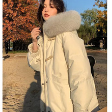 羽绒服女冬季中长款2024冬季新款时尚毛领韩版设计感加厚羽绒服