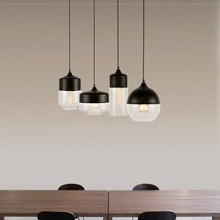 欧式现代黑色透明色玻璃吊灯阁楼咖啡厅餐厅卧室厨房酒吧客厅店铺