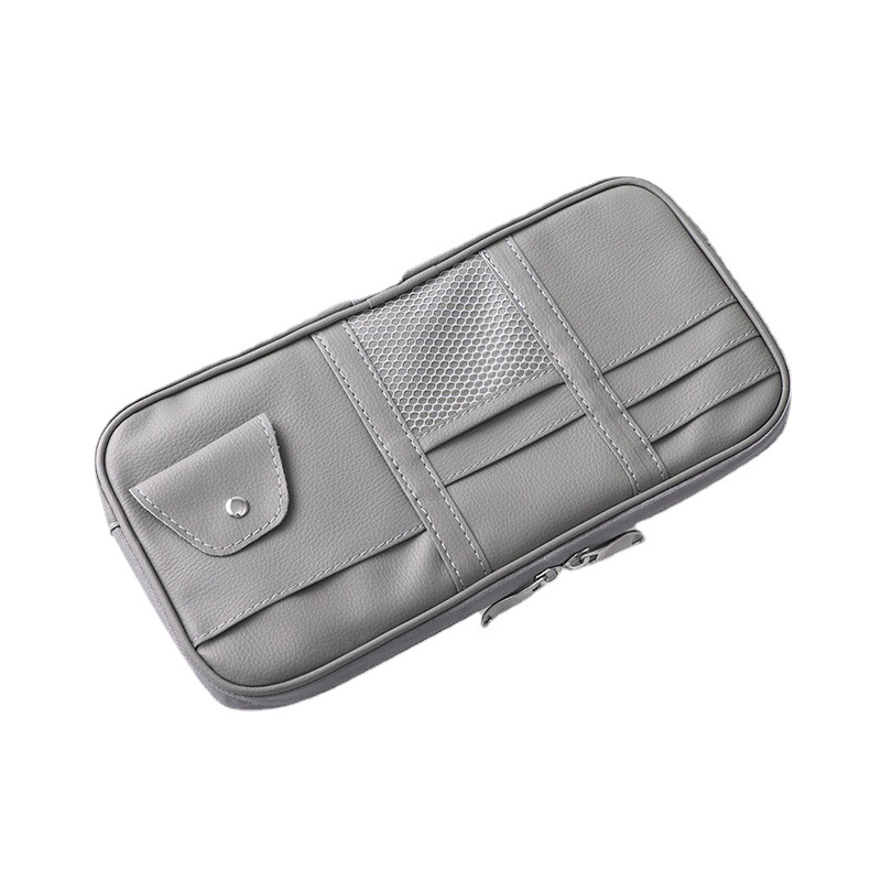 Automotive Sun Louver Storage Bag Wholesale Eyeglass Hanger Zipper Car Bill Block Car Mobile Phone Id Card Holder