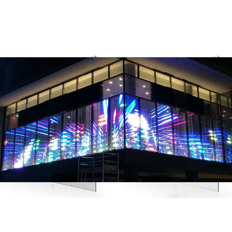 91led全彩显示屏展厅广告玻璃贴膜超薄透明冰屏无缝晶膜屏-阿里巴巴
