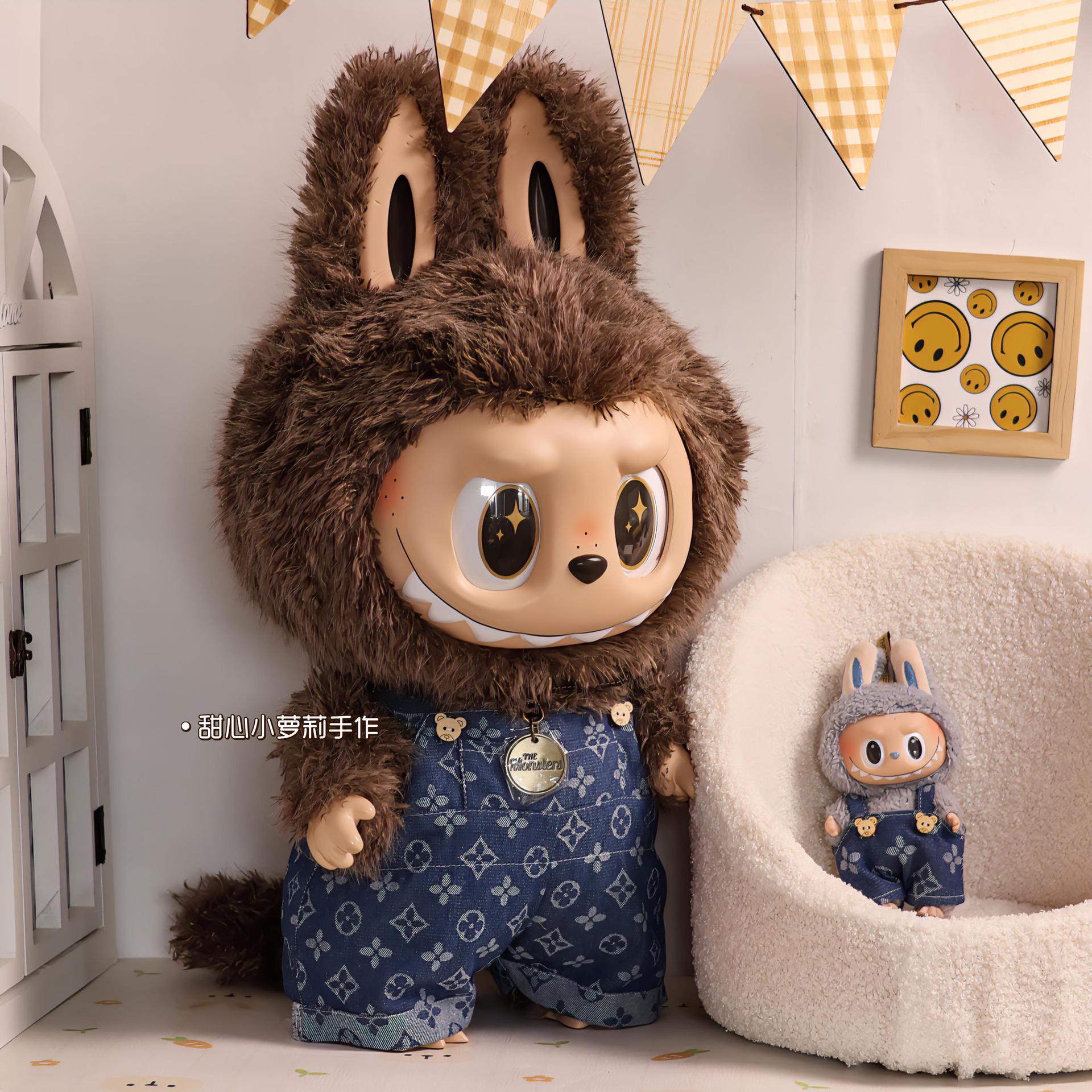 58厘米zimomo衣服玩偶衣服拉布布娃衣小香风牛仔背带裤娃衣其他