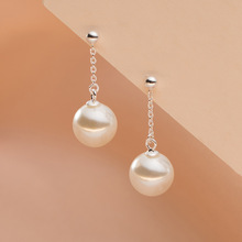 纳兰 S925纯银合成珍珠链条流苏耳环ins风设计感耳饰品女M04457