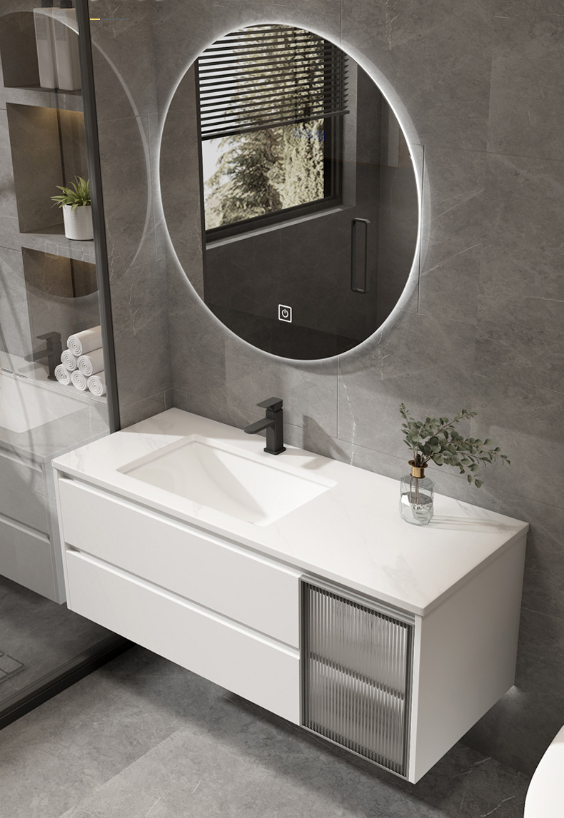 智能岩板浴室柜组合现代简约洗脸盆柜洗手盆柜卫浴柜卫生间洗漱台