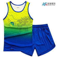 田径服套装男女夏健身运动背心马拉松比赛学生跑步篮球训练服印字