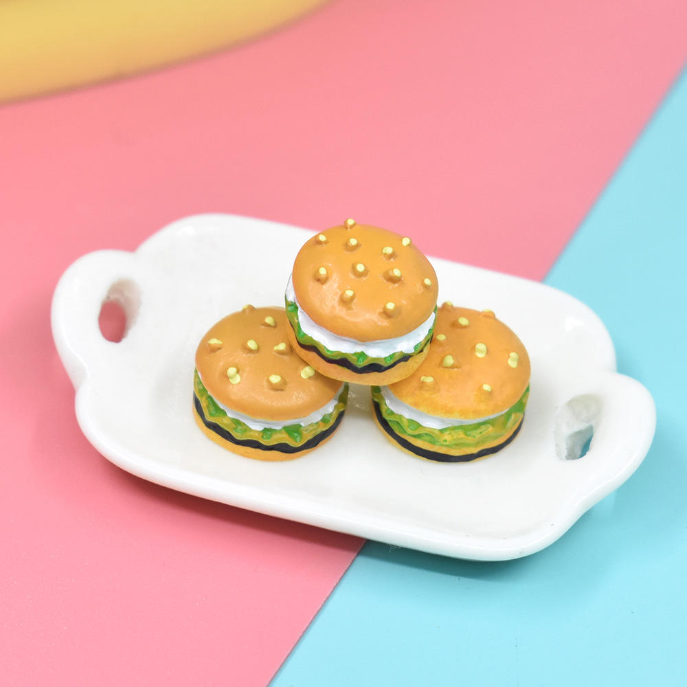 微缩食玩树脂配件diy小汉堡 仿真食物模型盲袋盲盒玩具-g3