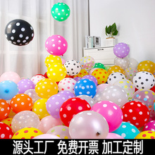 12寸2.8g加厚圆点气球透明波点斑点拍照生日开业婚庆布置装饰批发