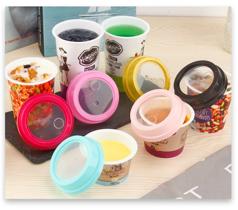 厂家定制模内贴标 酸奶杯冰淇淋杯水果捞杯