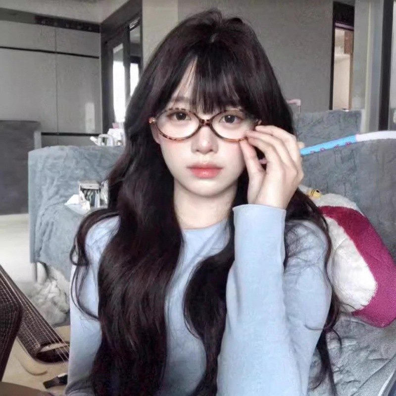 假发女长发黑棕色空气刘海长卷发日常甜妹女团lolita全头套式