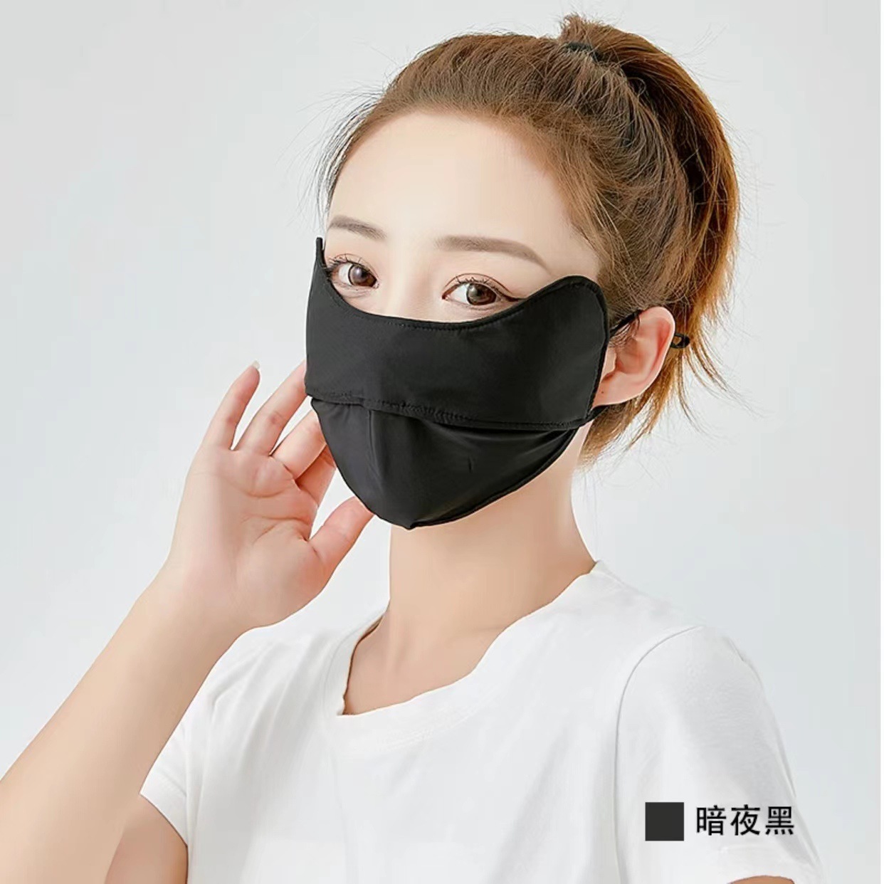 Ice Silk Sunscreen Mask Summer Women's Uv Protection Eye Protection Three-Dimensional Dustproof and Breathable Thin Outdoor Mask Protection