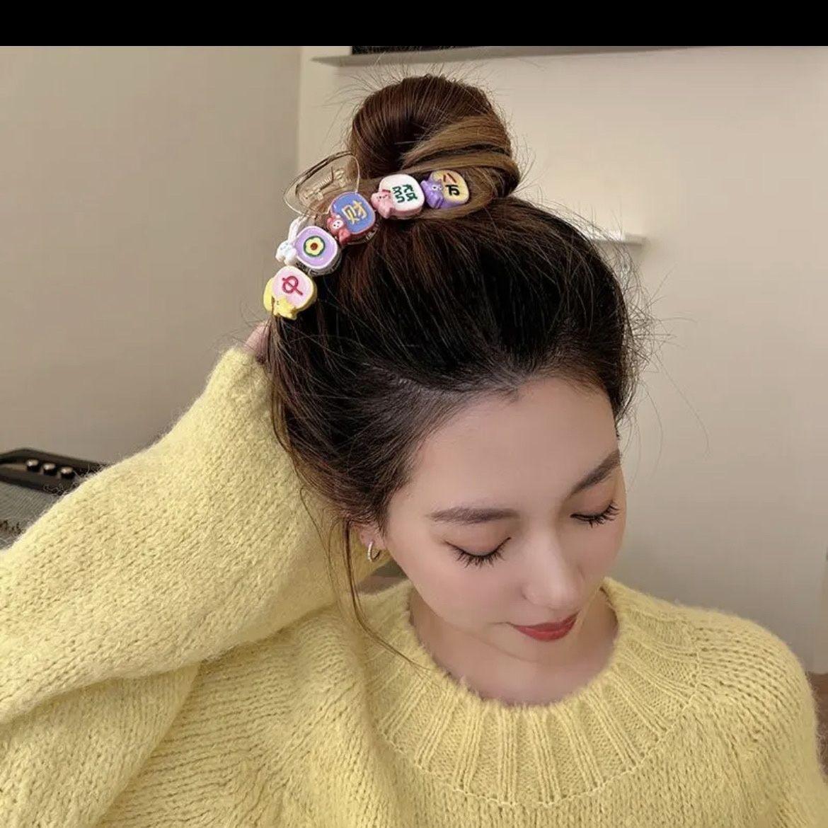 Rich Mahjong ~ Barrettes Women's Back Head 2022 New Ins Style Grip Large Size Cute Shark Clip Hairware