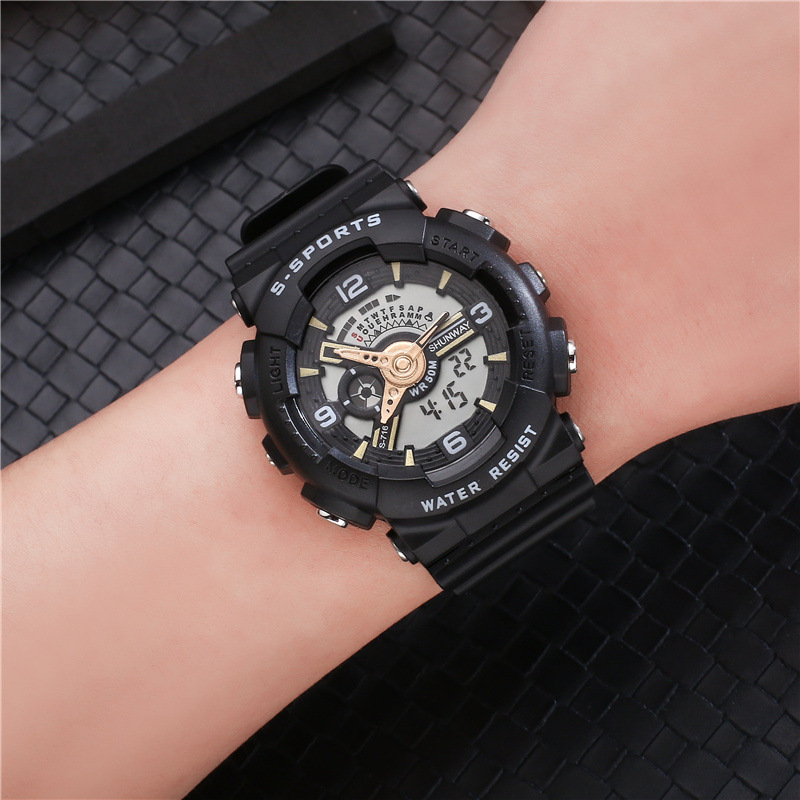 [Manufacturer] Children's Gift Electronic Watch Men's Cool Waterproof Electronic Waist Watch Luminous Multi-Function Sports Watch