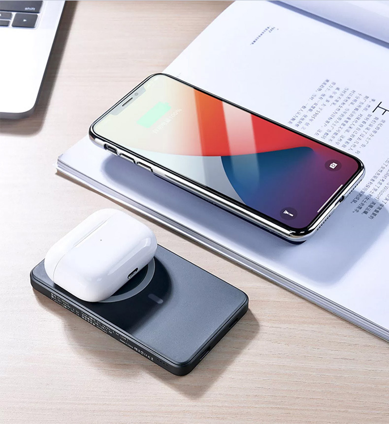 magsafe磁吸充电宝无线充电器适用苹果12手机5000mah迷你移动电源