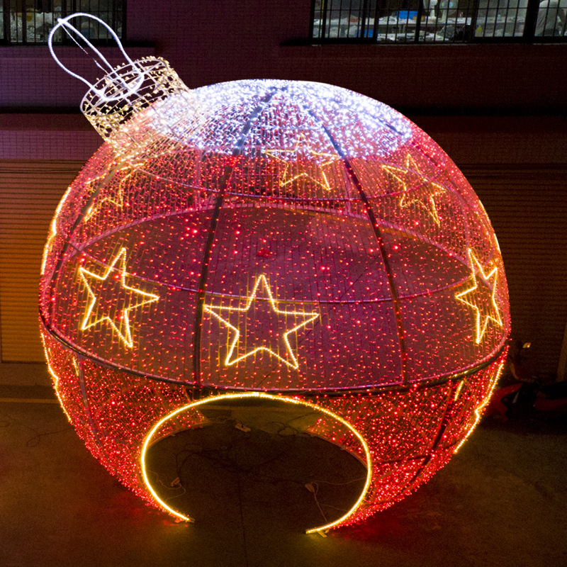 户外草坪亮化灯led圆球拱门造型商场美陈灯光布置圣诞装饰彩灯