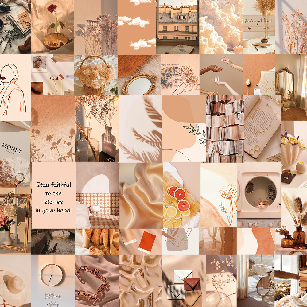 52张米色复古ins风格手账素材贴纸文具行李箱笔记防水贴画可批发