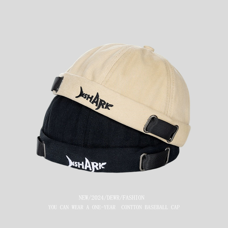 凌奇街头瓜皮帽子男四季潮人冷帽无檐嘻哈贝雷帽女百搭雅痞地主帽