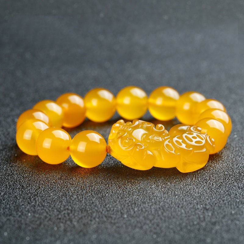 玛瑙貔貅男女款天然虎眼石招财辟邪本命年水晶手链手串批发定做