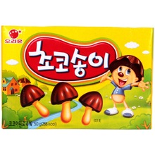 韩国好丽友蘑菇形饼干50gx4盒儿童巧克力饼干办公室休闲零食