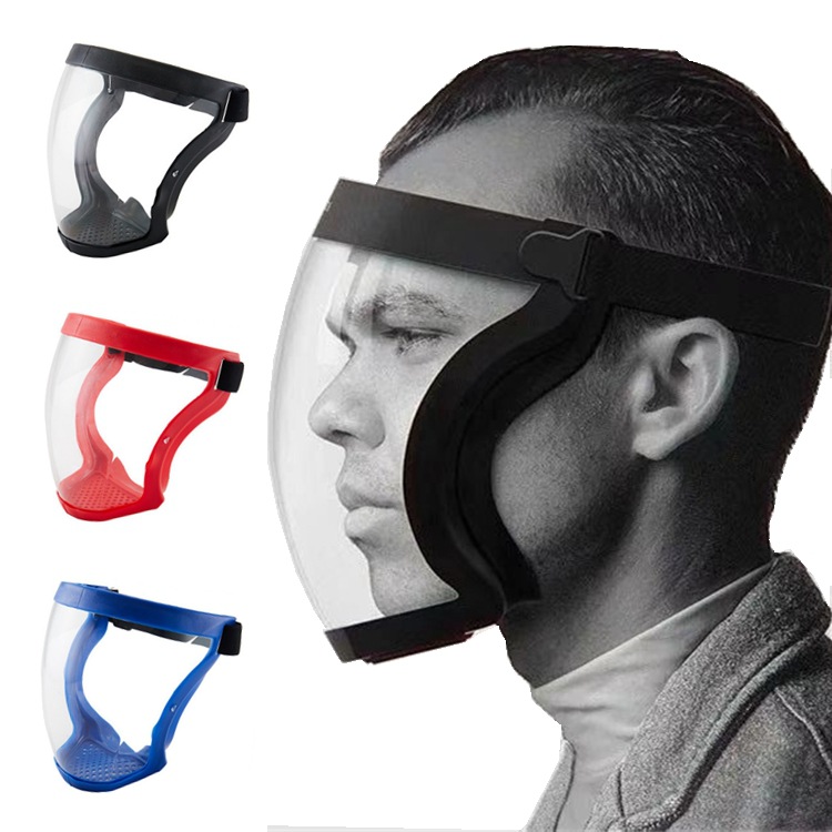 骑行头盔面罩face shield pc透明防雾防护面罩运动款防疫全脸眼镜