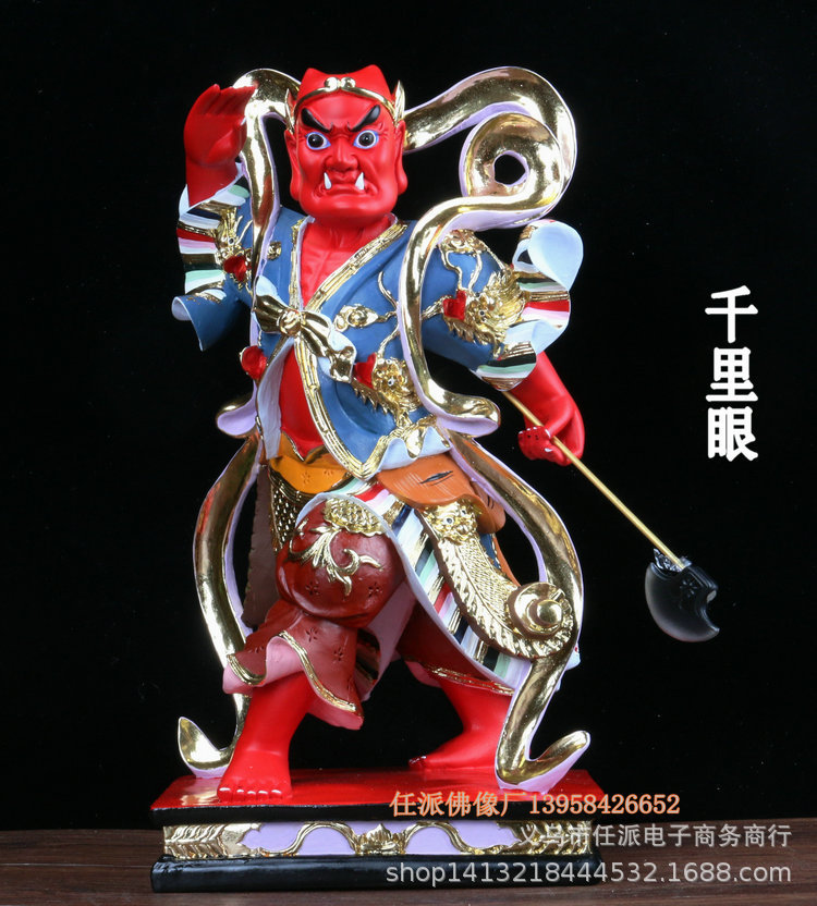 千里眼 顺风耳 16寸佛像厂家批发 道教神像家居摆件妈祖侍从佛教