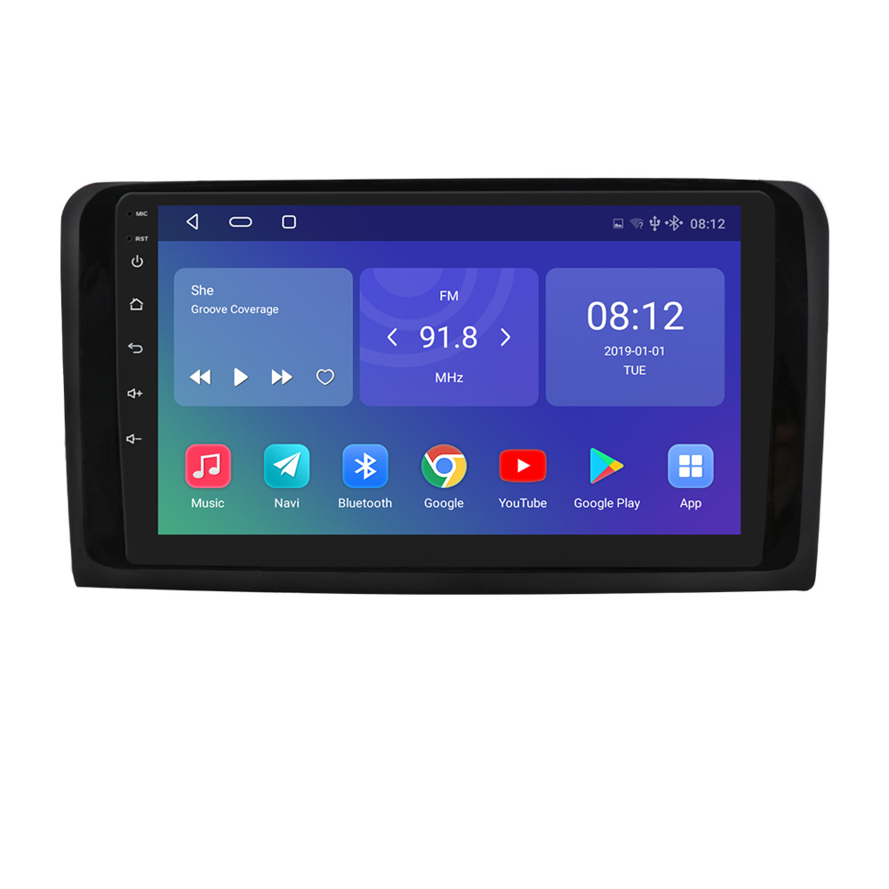 工厂批发9寸适用于奔驰ml大屏套框车载导航倒车影像汽车gps一体机