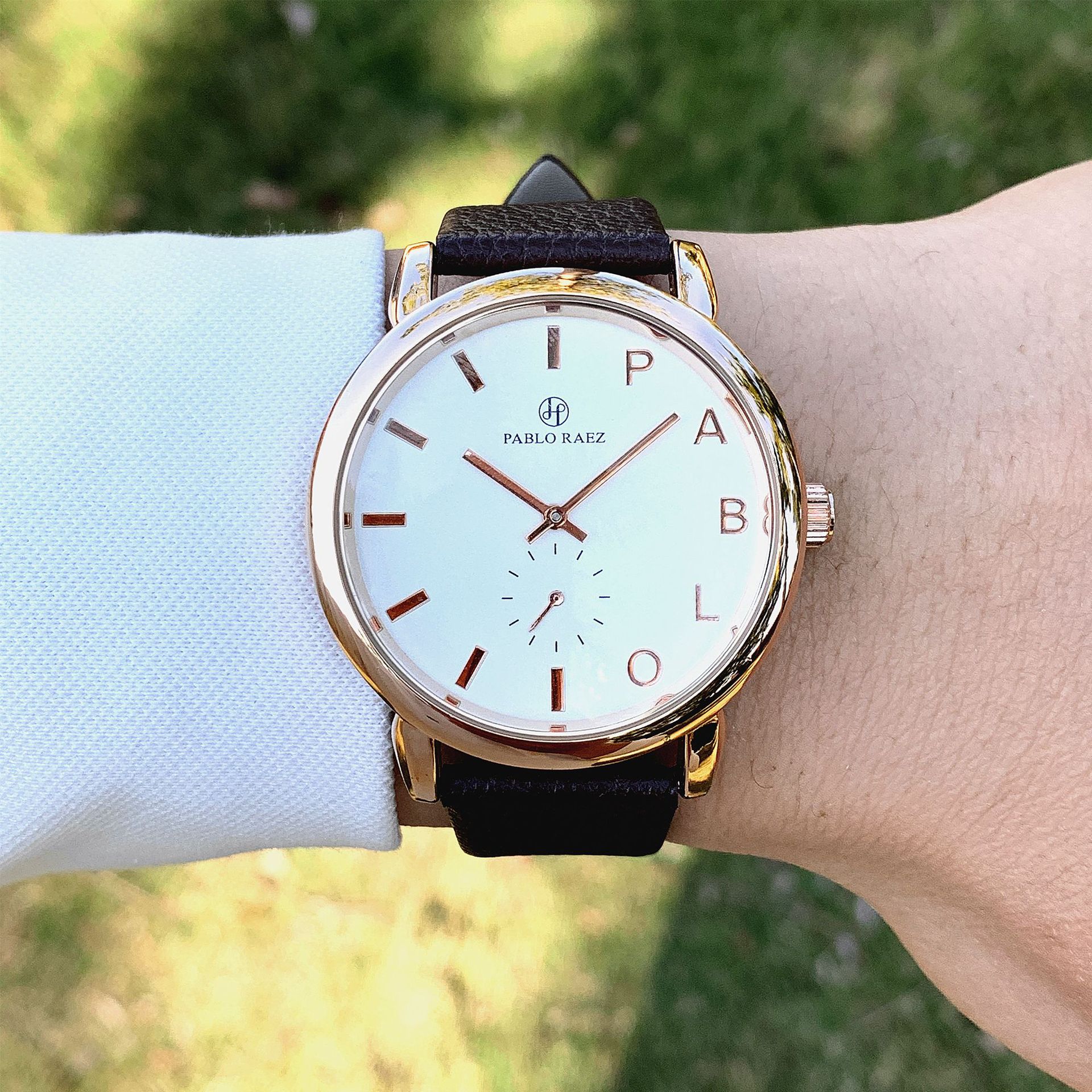 pablo raez当季男女新品情侣手表潮流百搭真皮腕表走时精准防水表