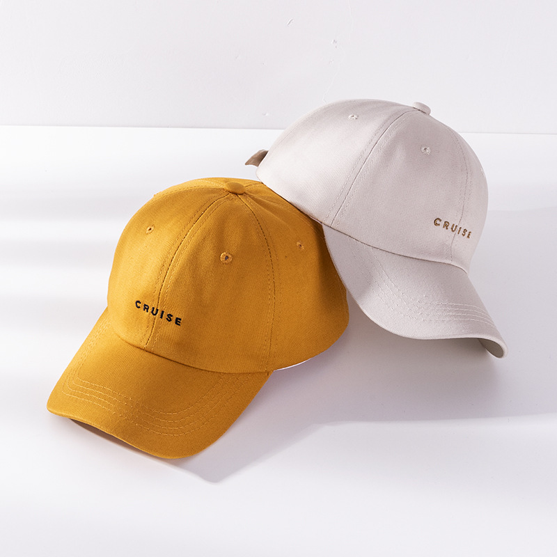 cruise韩版字母棒球帽子女日系休闲纯棉软顶男女夏季鸭舌帽潮情侣